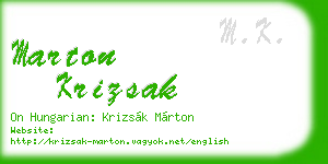 marton krizsak business card